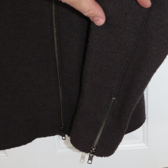 Eileen Fisher Boiled Wool Moto Jacket Asymmetric Zip Size Petite-Small - Picture 7 of 9